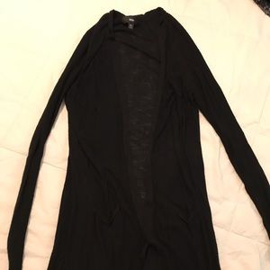 Long black pocket cardigan